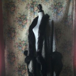 Black Faux Fur Cape
